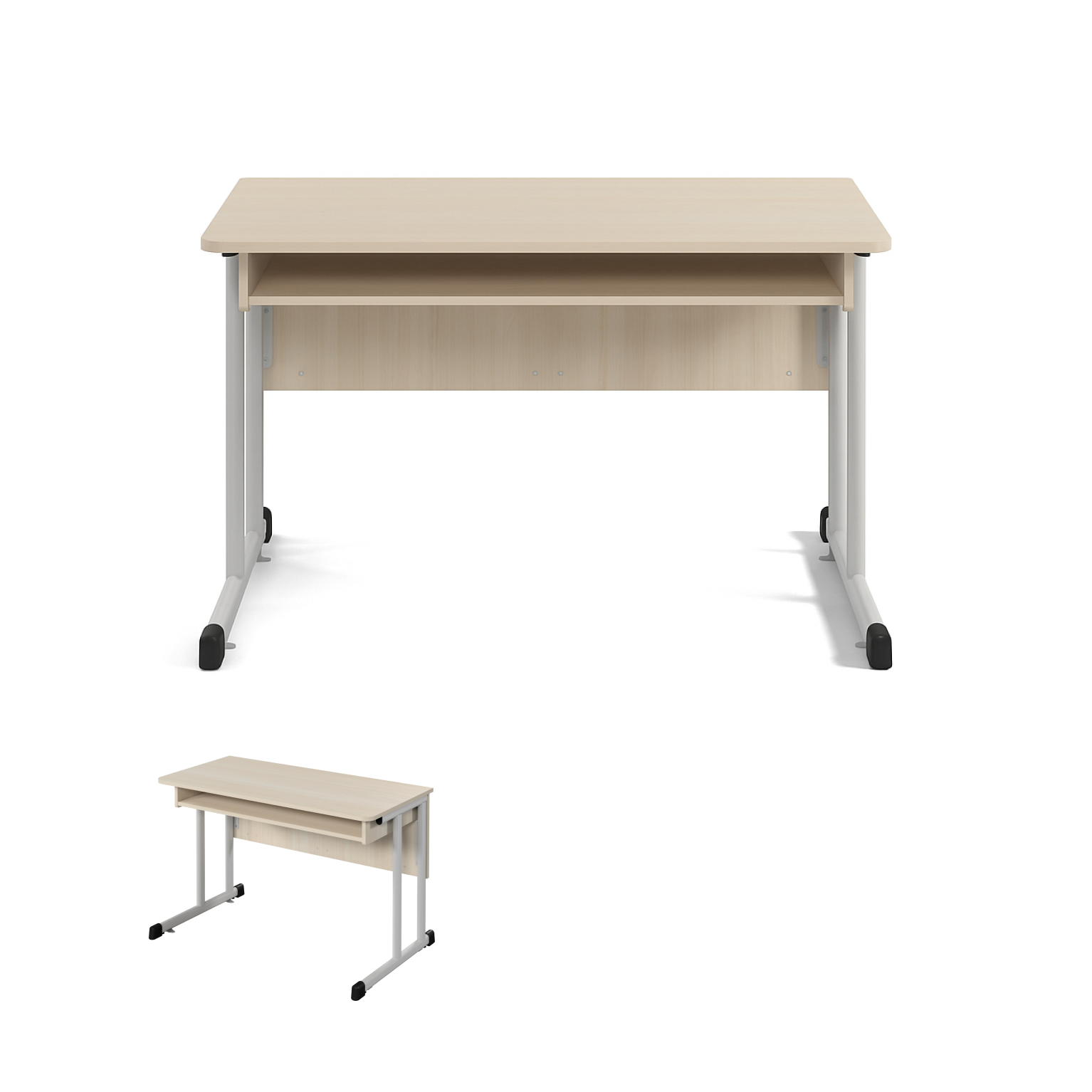 Стіл учнівський 2-місний лабораторний з HPL-покриттям,без розеток, З КРІПЛЕННЯ ДО ПІДЛОГИ, 1200х600х760 мм, АНШАР ГРУП (100306 HPL)